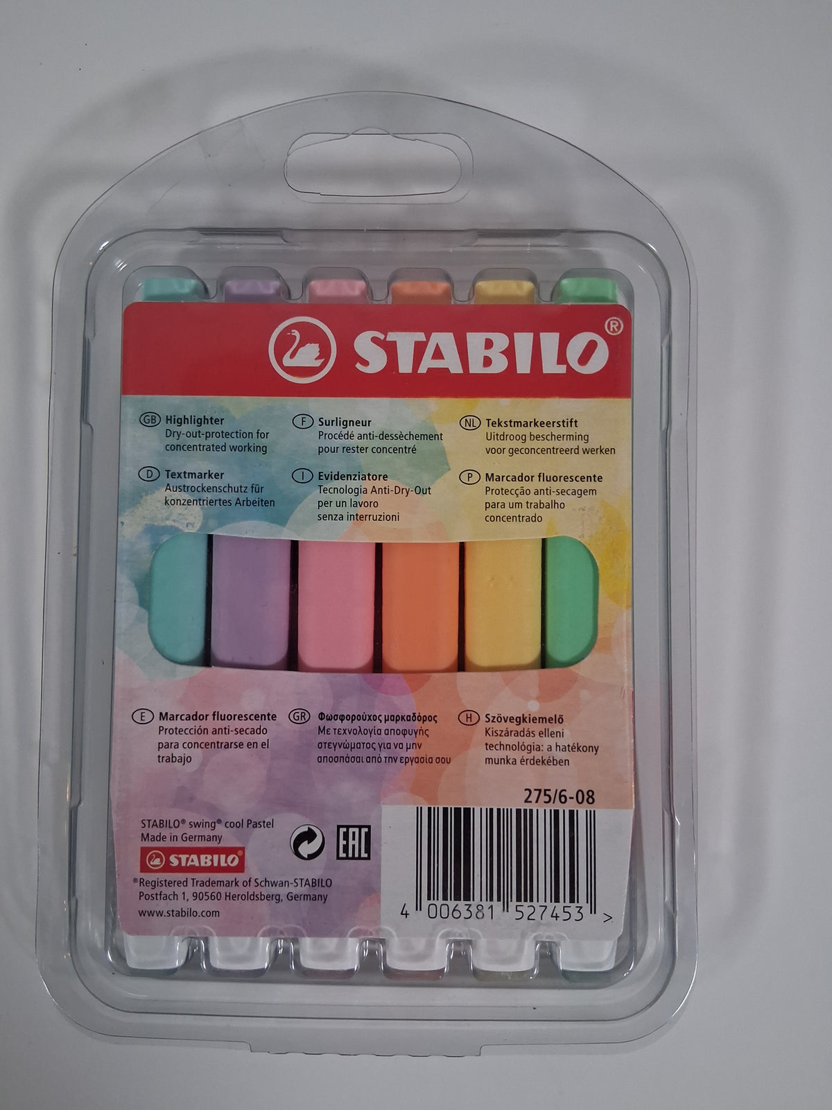 STABILO BOSS ORIGINAL Pastel Highlighters – 6 Pack | Assorted Colors