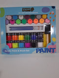 Strawberry Kazoo Acrylic Paint & Brush Set – 29 Colors + Brushes & Sponges
