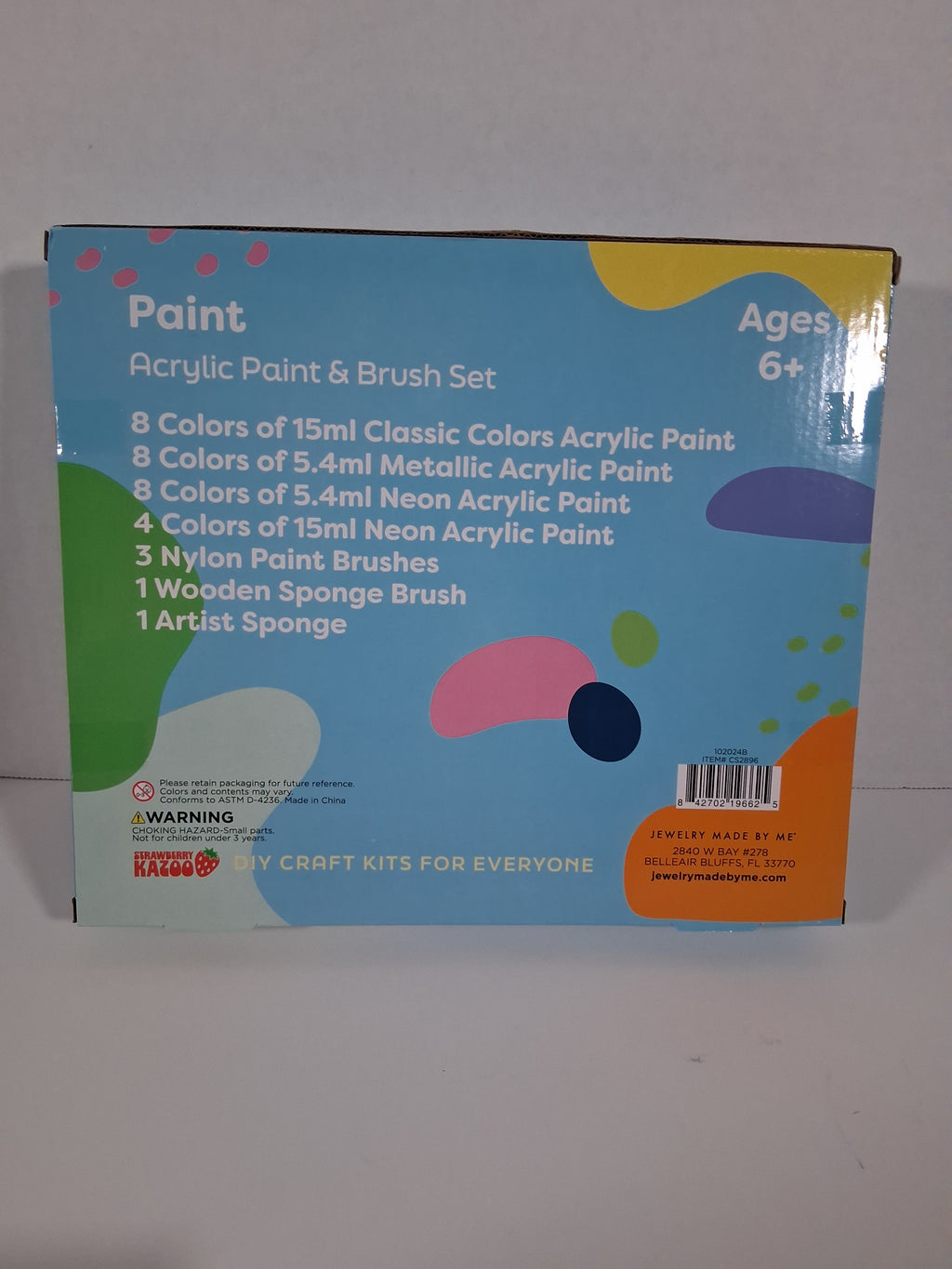 Strawberry Kazoo Acrylic Paint & Brush Set – 29 Colors + Brushes & Sponges