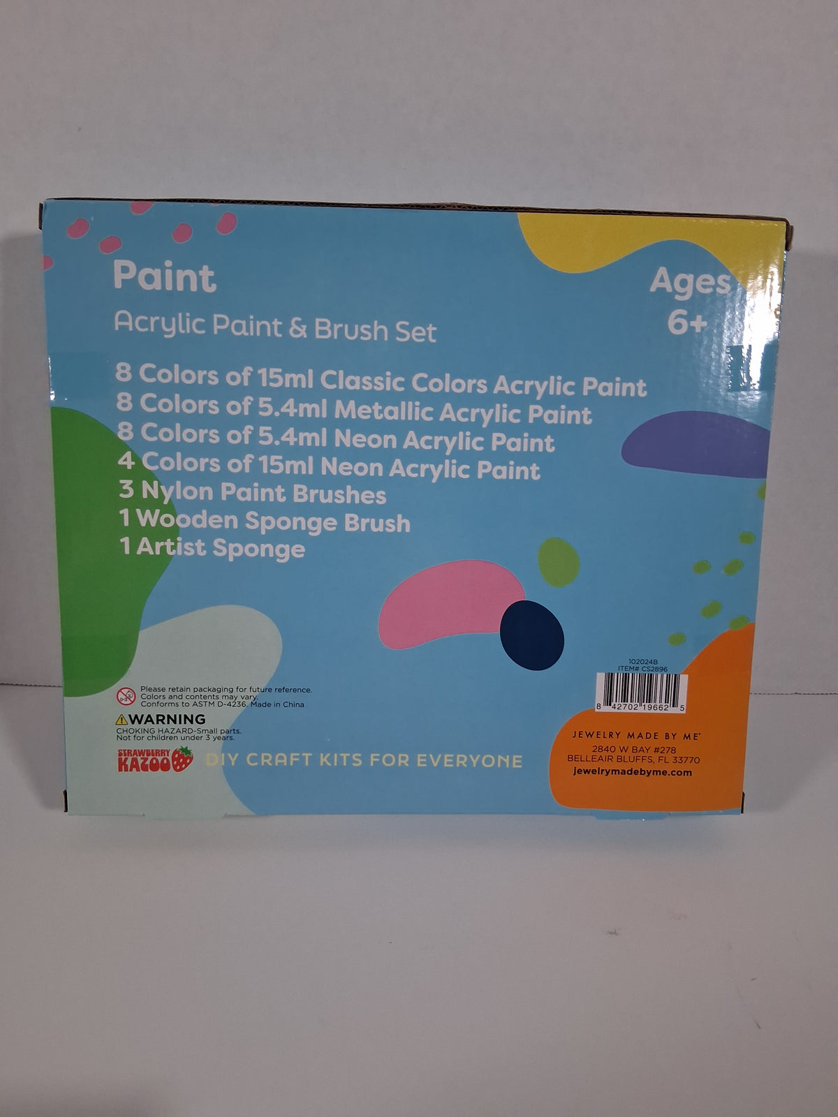 Strawberry Kazoo Acrylic Paint & Brush Set – 29 Colors + Brushes & Sponges