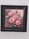Pink Flowers Diamond Art- 8x8 Framed