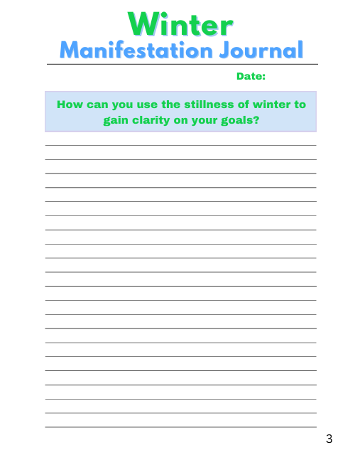 Winter Manifestation Journal – 98 Journal Prompts + Blank Page Printable